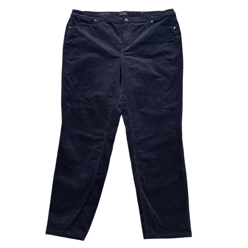 Talbots Black Corduroy Straight Leg Pants‎ Cotton Blend 20W